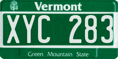 VT license plate XYC283