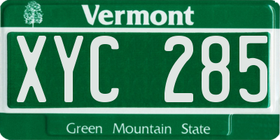 VT license plate XYC285
