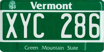 VT license plate XYC286