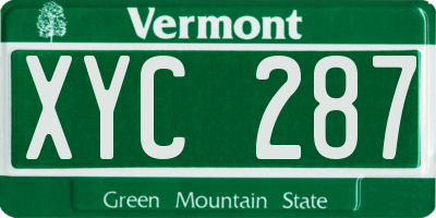 VT license plate XYC287