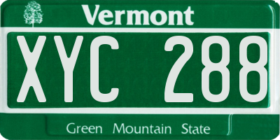 VT license plate XYC288
