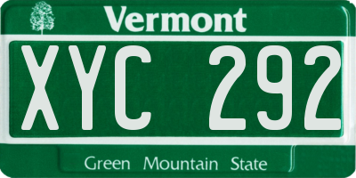 VT license plate XYC292