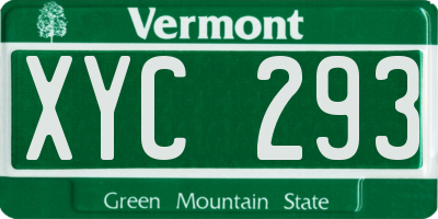 VT license plate XYC293