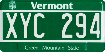 VT license plate XYC294