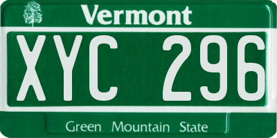 VT license plate XYC296