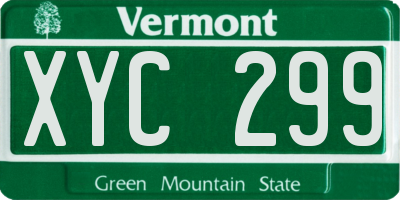 VT license plate XYC299