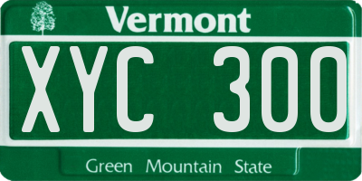 VT license plate XYC300