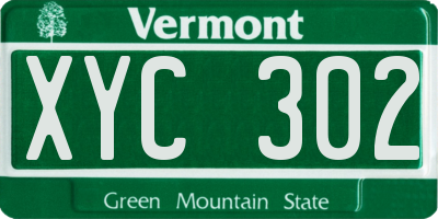 VT license plate XYC302