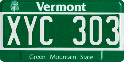 VT license plate XYC303