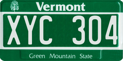 VT license plate XYC304
