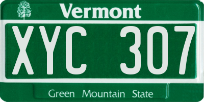 VT license plate XYC307