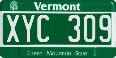 VT license plate XYC309