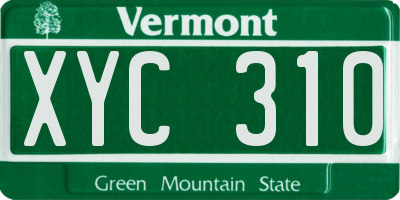 VT license plate XYC310
