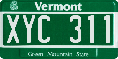 VT license plate XYC311