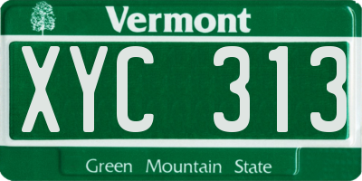 VT license plate XYC313