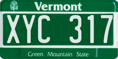 VT license plate XYC317