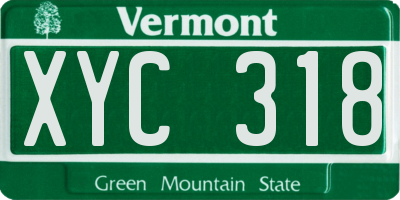 VT license plate XYC318