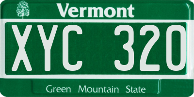 VT license plate XYC320