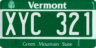 VT license plate XYC321