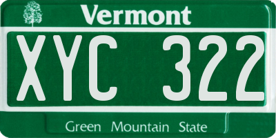 VT license plate XYC322