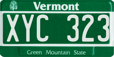 VT license plate XYC323