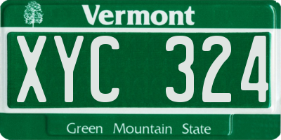 VT license plate XYC324