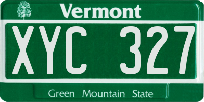 VT license plate XYC327