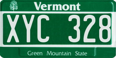 VT license plate XYC328