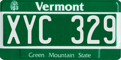 VT license plate XYC329
