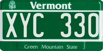 VT license plate XYC330