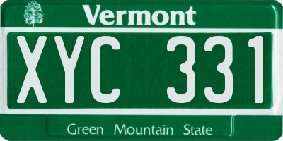 VT license plate XYC331
