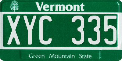 VT license plate XYC335
