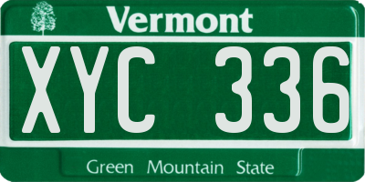 VT license plate XYC336