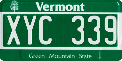 VT license plate XYC339
