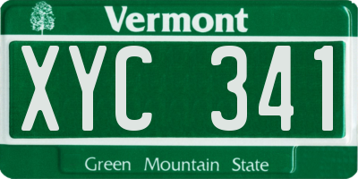 VT license plate XYC341