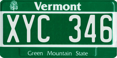 VT license plate XYC346
