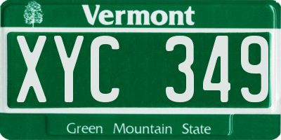VT license plate XYC349