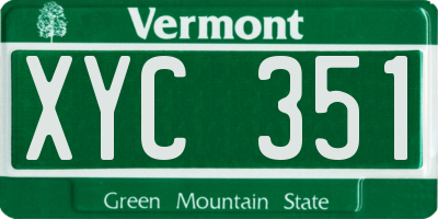 VT license plate XYC351