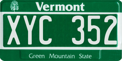 VT license plate XYC352