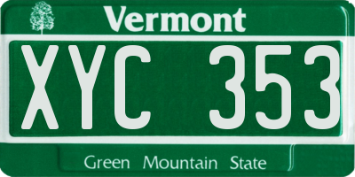 VT license plate XYC353