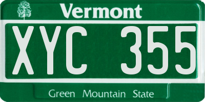 VT license plate XYC355