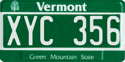 VT license plate XYC356