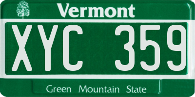 VT license plate XYC359