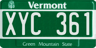 VT license plate XYC361