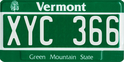 VT license plate XYC366