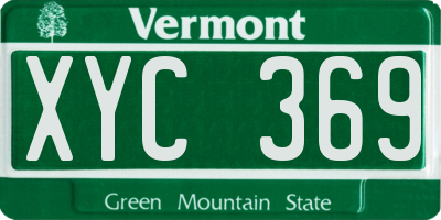 VT license plate XYC369