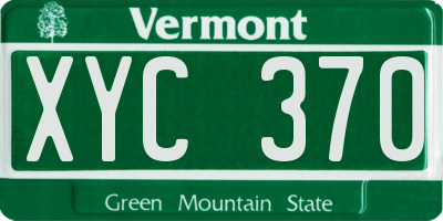 VT license plate XYC370