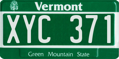 VT license plate XYC371