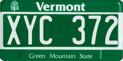 VT license plate XYC372