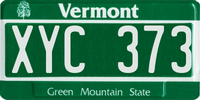 VT license plate XYC373